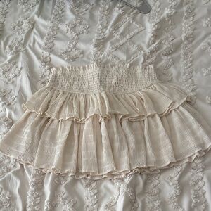 Cream Ruffled Skirt